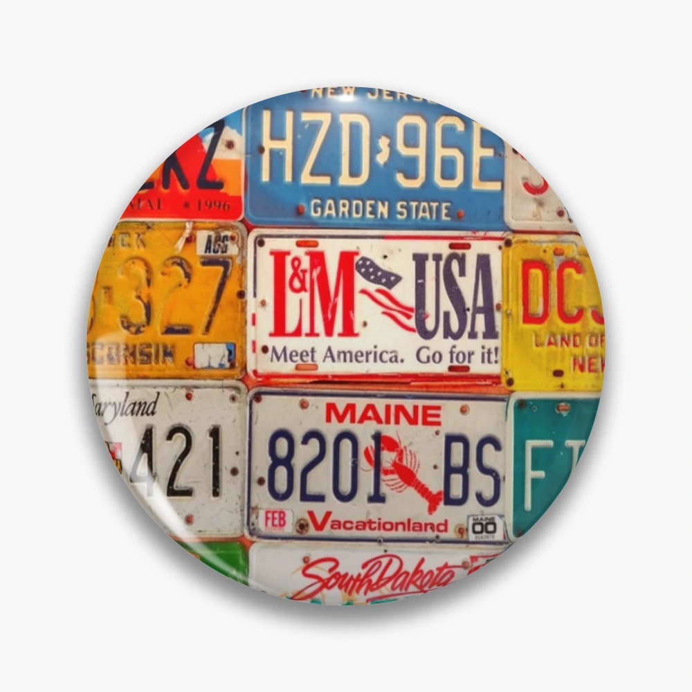 United States License Plates Art America Pin for Sale by mwagie