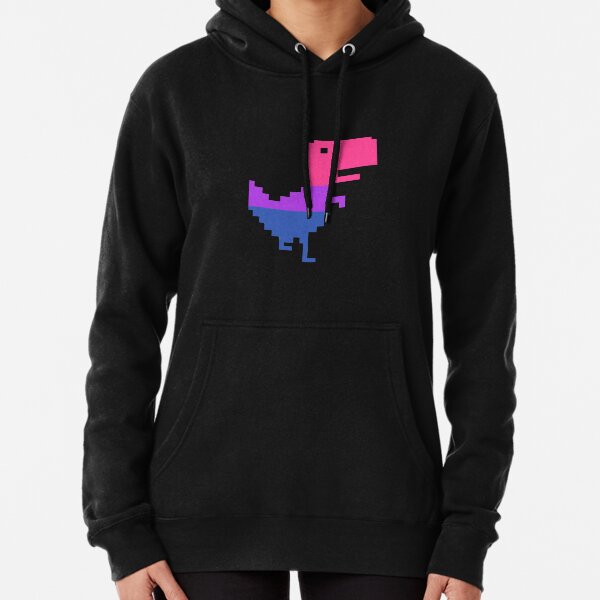 Google Chrome Dino T Rex LGBT Bisexual Pride Flag Dinosaur Pullover Hoodie