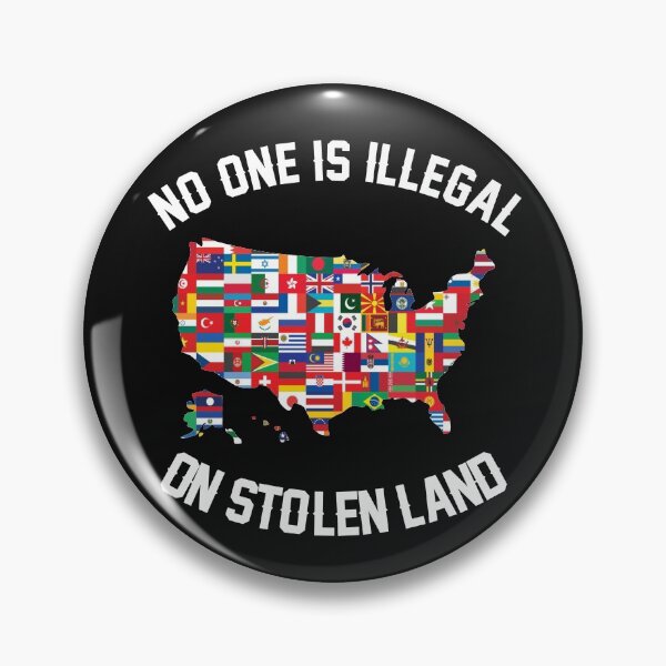 Item preview, No One Is Illegal On Stolen Land US American Map with all counties flags  designed and sold by alenaz.