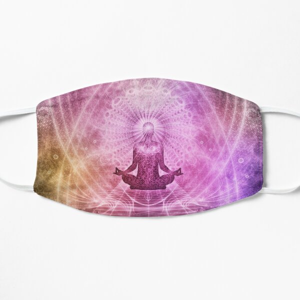 Meditation Spiritual yoga design for facemask men women kids  Flat Mask