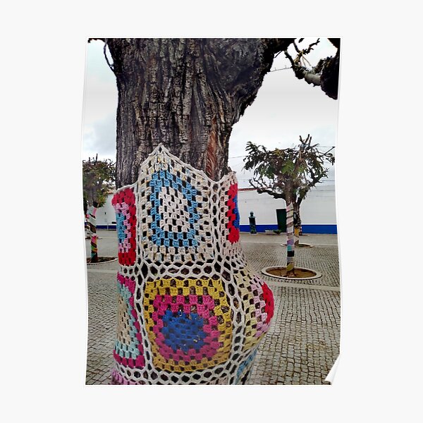 Decorated Crochet Treet- Portuguese Street Poster