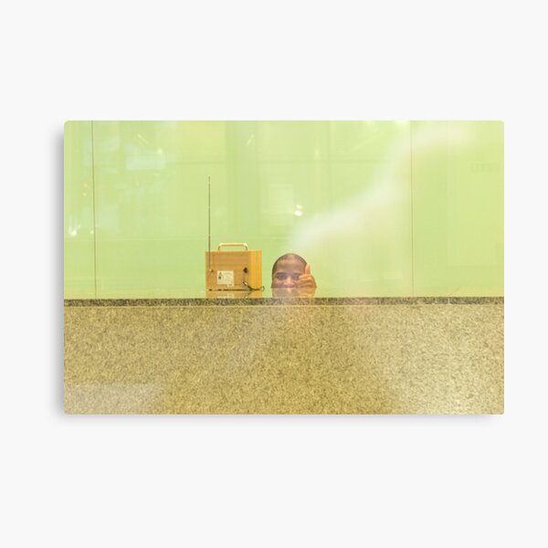 Through the window: The man behind his desk Metal Print
