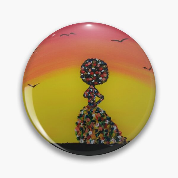 Item preview, Afro Woman Sunset Florals designed and sold by Kamira Gayle.