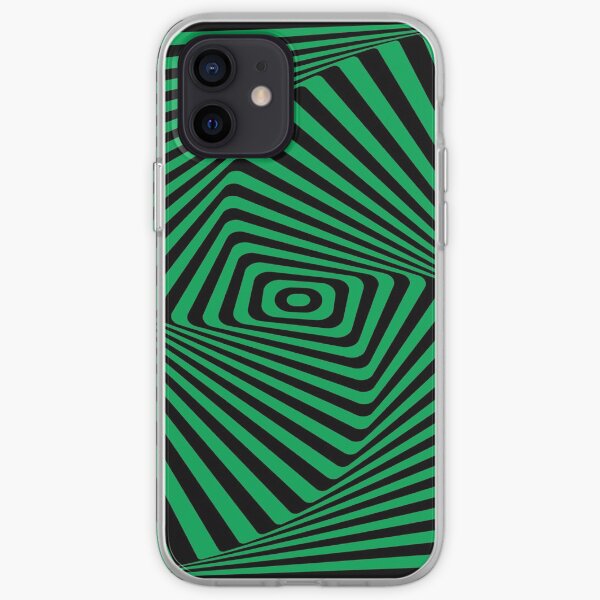 Op-Art Rad Rectangles in Green iPhone Soft Case