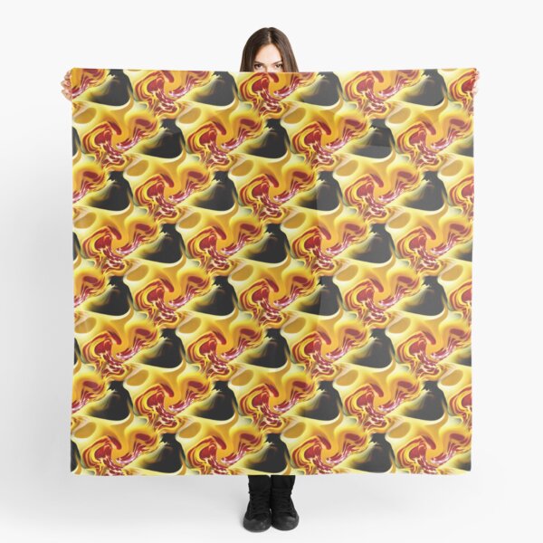 Red Spots On Yellow Abstract Design Scarf