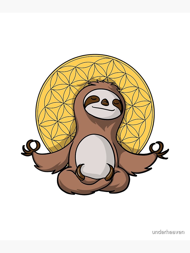 &ldquo;Sloth Zen Meditation&rdquo; Metal Print by underheaven | Redbubble