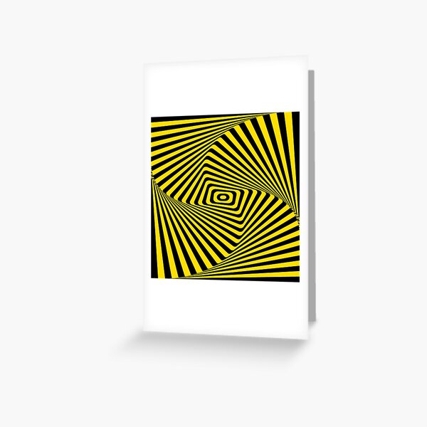 Op-Art Rad Rectangles in Gold Greeting Card