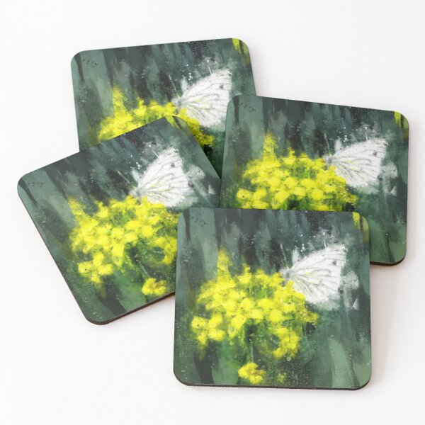 Item preview, Cabbage White Butterfly on Brassica Flower Painterly Photo Art designed and sold by WesternExposure.