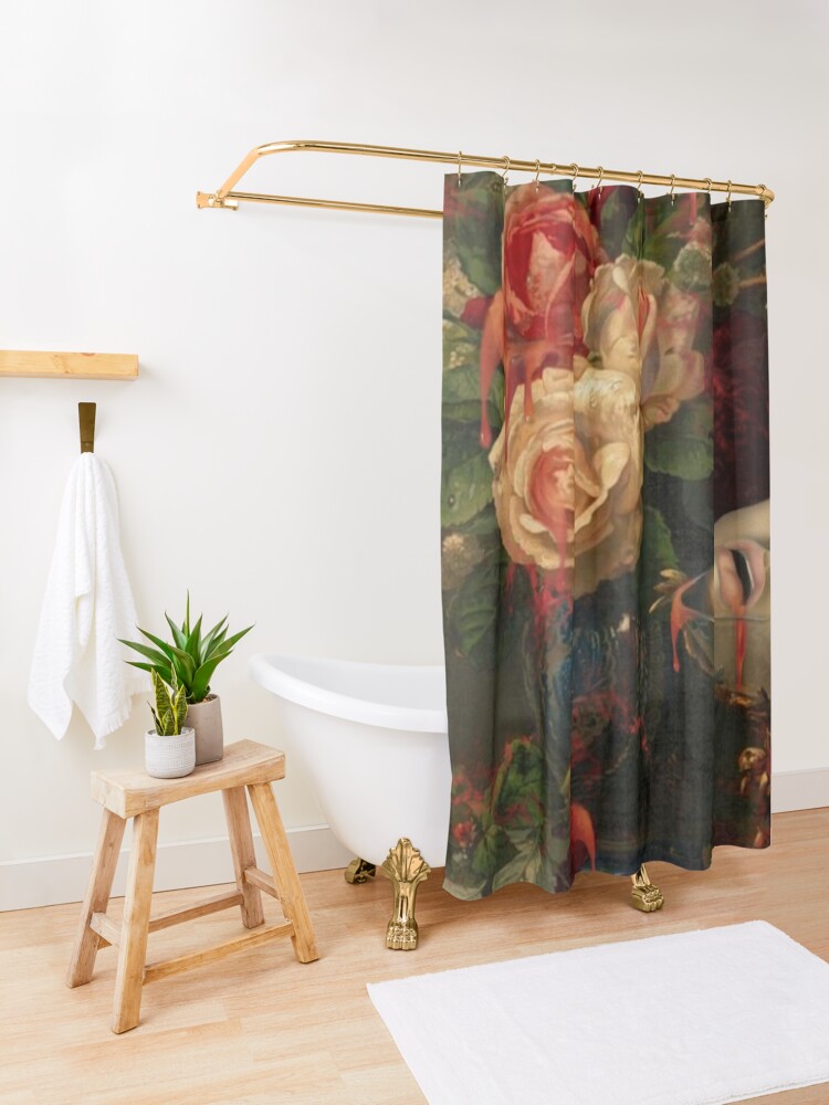 Alternate view of DARK SPRING Shower Curtain