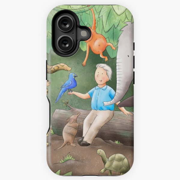Item preview, Nette David Attenborough Illustration mit Elefant designed and sold by Whimsicolourart.