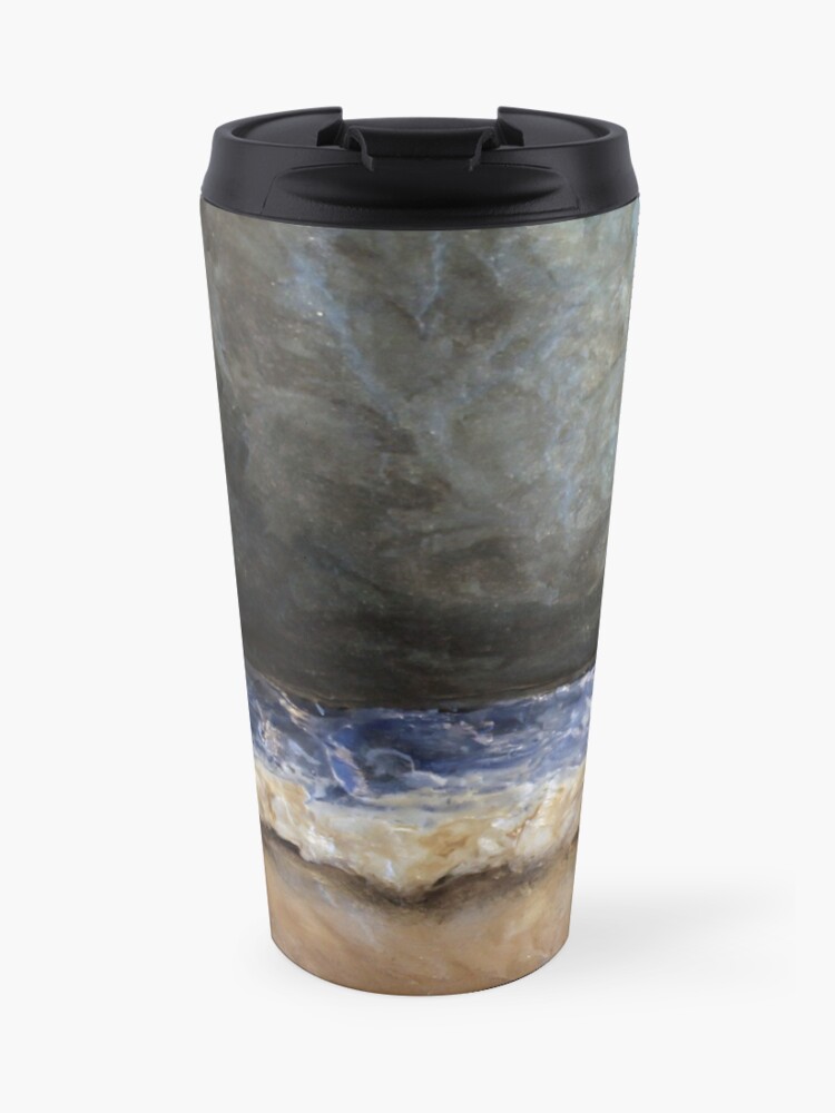 The Sea Trilogy Stormy Sea Polymer Clay Painting Travel Mug By Pansymade Redbubble