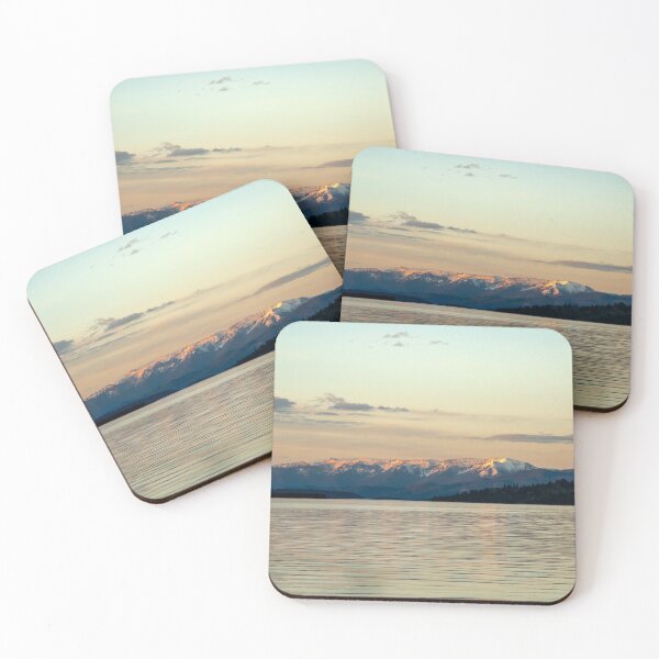 Evening on Big Arm Bay, Flathead Lake, Montana Coasters (Set of 4)