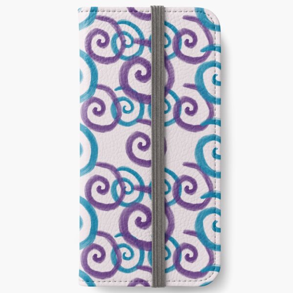 Blue and Purple Swirls iPhone Wallet