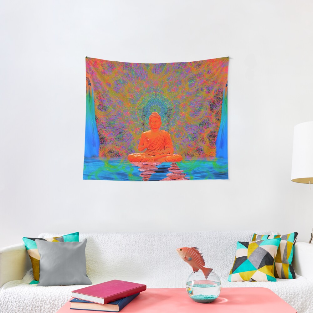 "Cool Water Zen (Ultraviolet)" Tapestry by DiscordDreams Redbubble