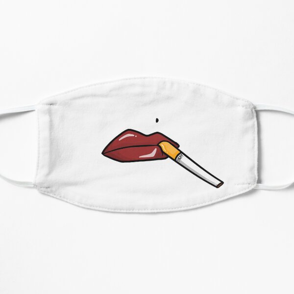 red lips with cigarette Flat Mask