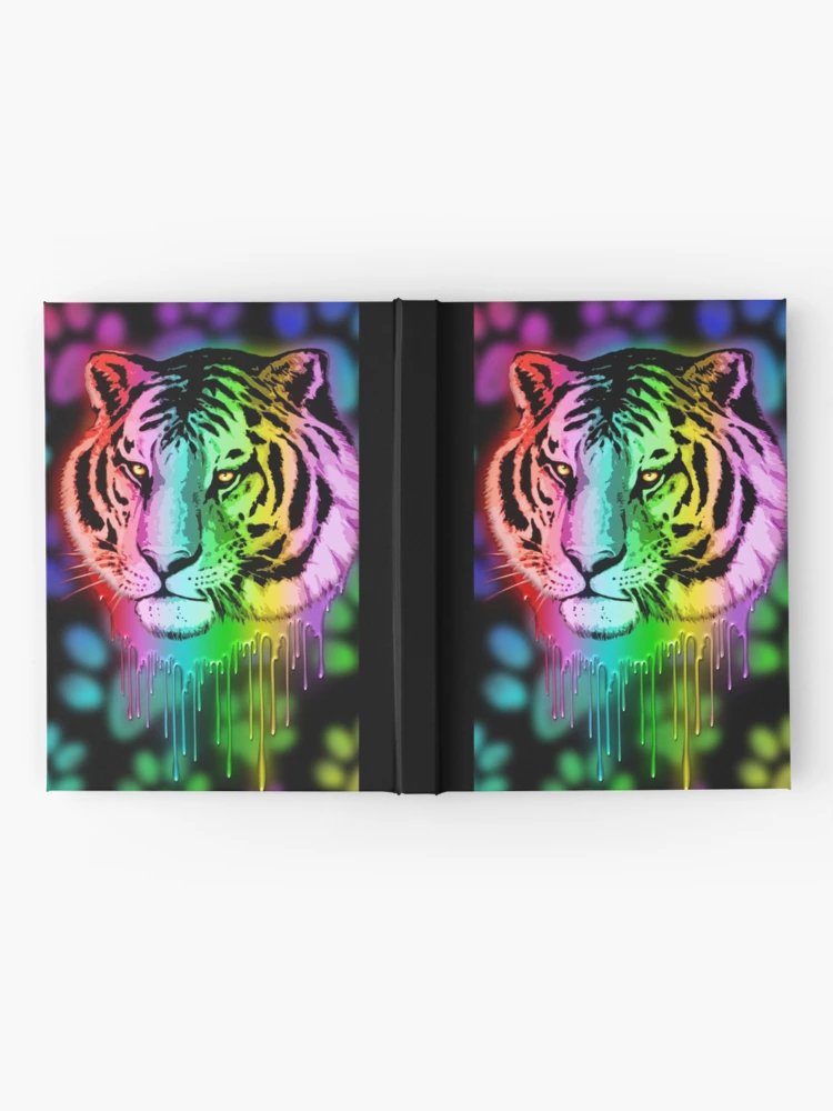 Colorful Multicolor Rainbow Tiger Roaring Green Eyes Tote Bag