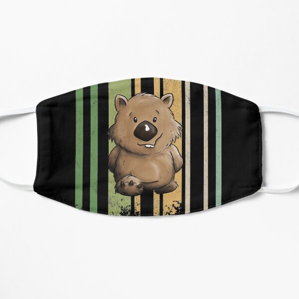 Funky Retro Style Cute Cartoon Marsupial Wombat Flat Mask