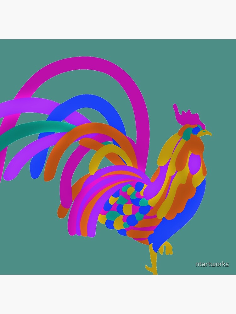 Thumbnail 2 of 2, Tote Bag, Colorful Abstract Rooster designed and sold by ntartworks.
