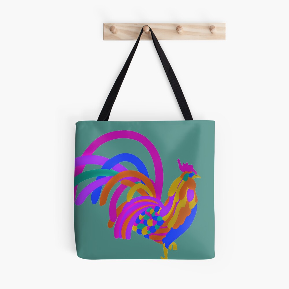 Colorful Abstract Rooster Tote Bag
