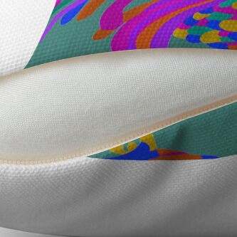 Alternate view of Colorful Abstract Rooster Throw Pillow