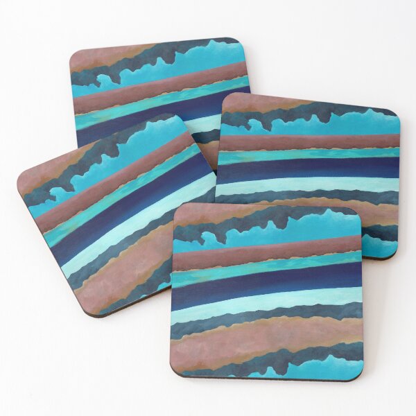 Item preview, Rust and Blue Stripes Acrylic Painting designed and sold by Camille Woodward.