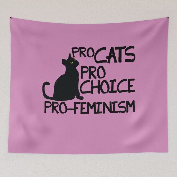 Item preview, Pro-cats pro-choice pro-feminism designed and sold by FrictionMaxxing.