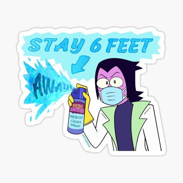 Stay 6 Feet Away! - OK KO Professor Venomous Sticker