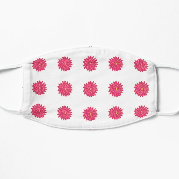 Large Pink and Yellow Dahlia Pattern Flat Mask