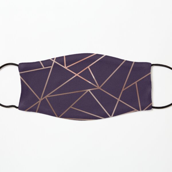Deep Purple and Metallic Rose Gold Geometric Design Kids Mask