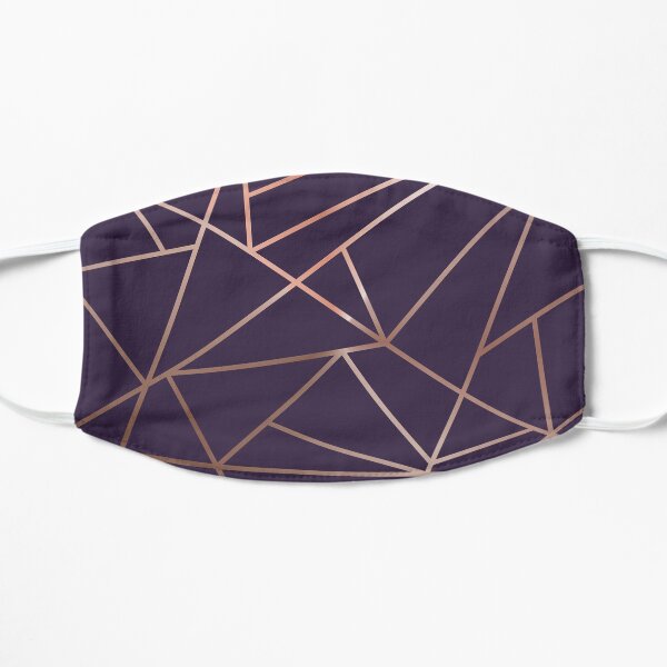 Deep Purple and Metallic Rose Gold Geometric Design Mask