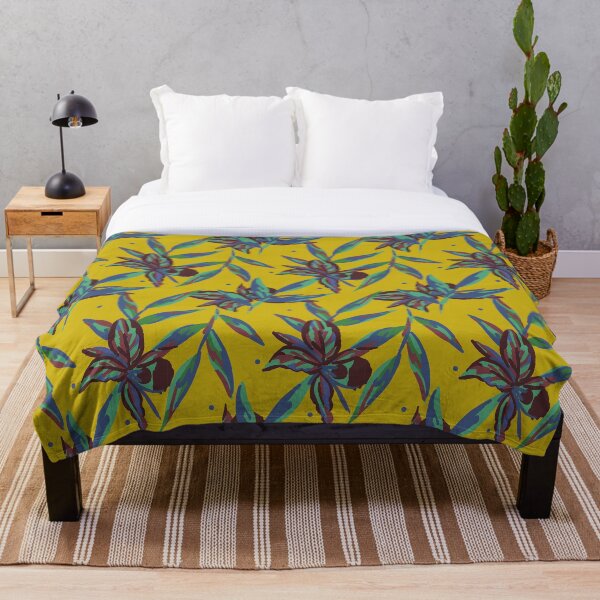 Item preview, Motif Tahiti exotique jaune moutarde décoration designed and sold by LeCrayonStudio.