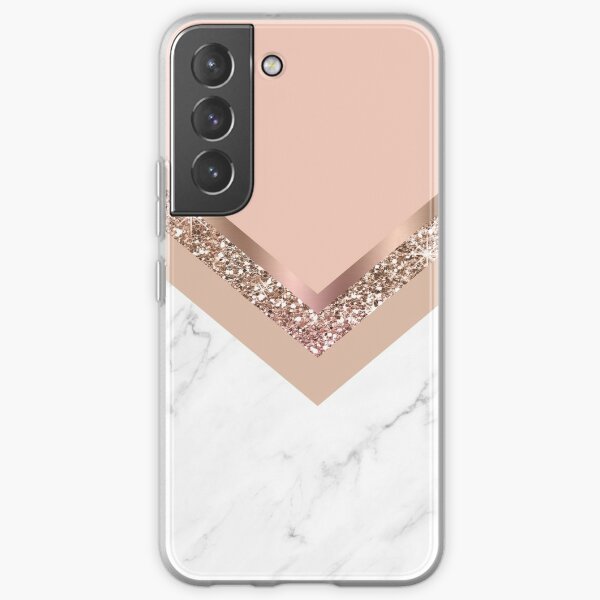 Rose Gold and Marble Triangle Samsung Galaxy Soft Case