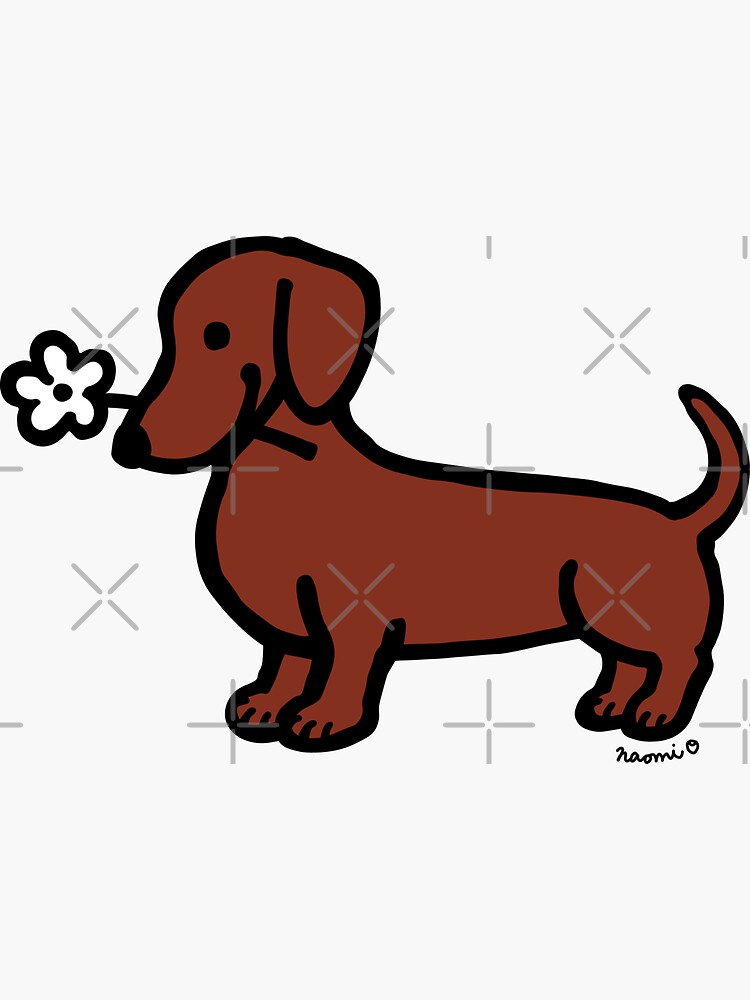 Cute kawaii Daschund Dog Printable Stickers for kids