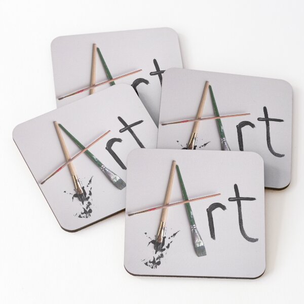 Item preview, The word ART creatively placed artist paintbrushes with black paint splatter art school gift ideas for students and teachers. designed and sold by g2rdsmith.