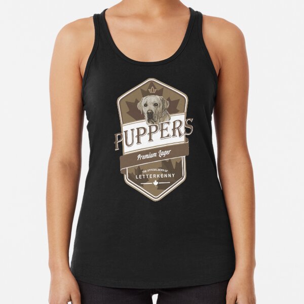puppers premium lager Racerback Tank Top