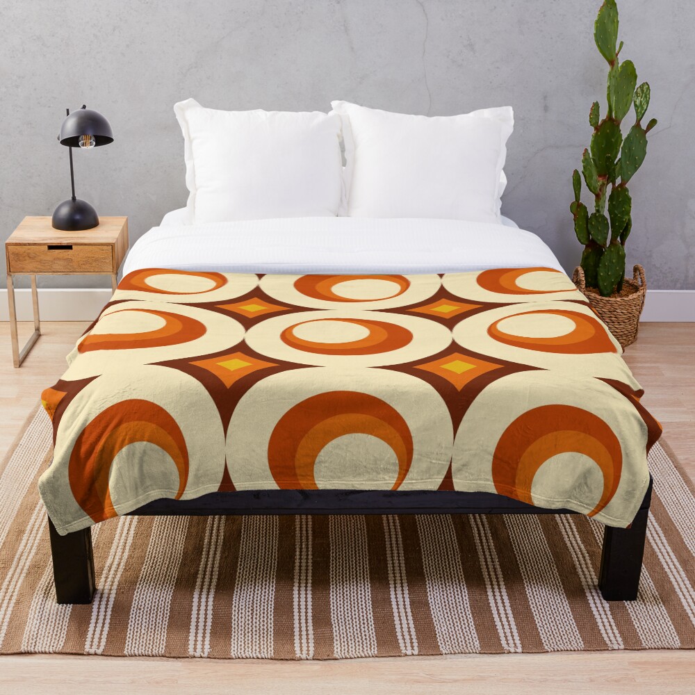 "MidCentury Modern 3 Crescent" Throw Blanket for Sale by MonstersMashU