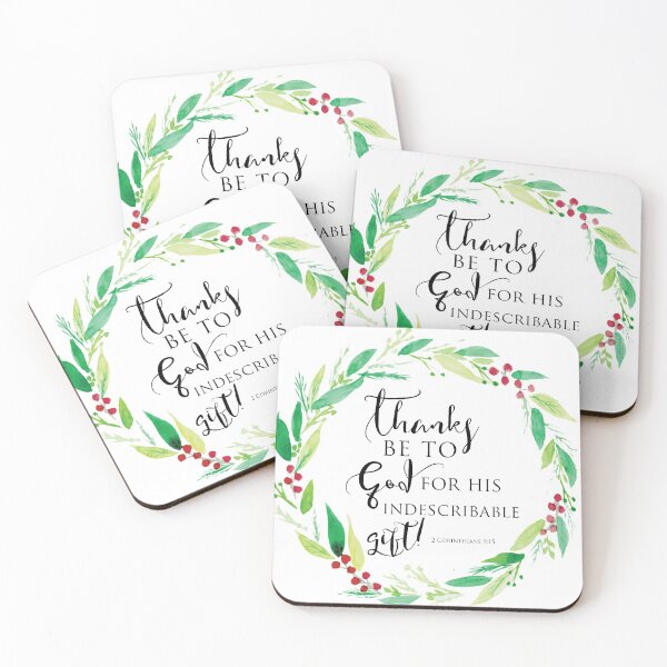 Item preview, Thanks Be To God Christmas Wreath Bible Verse Lettering designed and sold by kristinedesigns.