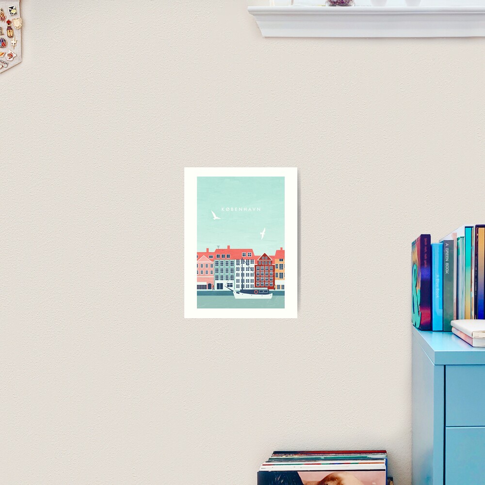 Copenhagen travel poster Art Print