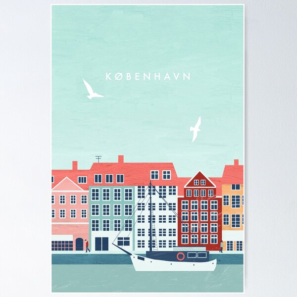 Item preview, Copenhagen travel poster designed and sold by katinkareinke.