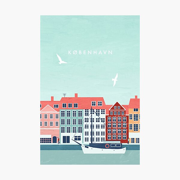 Item preview, Copenhagen travel poster designed and sold by katinkareinke.