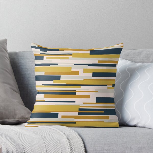 Item preview, Wright Midcentury Modern Geometric Abstract Pattern in Mustard Yellow, Navy Blue, and Pale Blush designed and sold by kierkegaard.