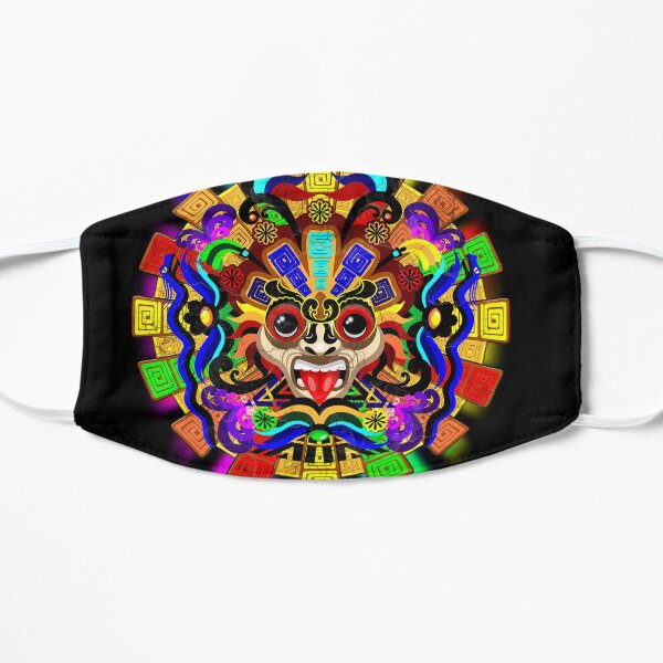 Aztec Warrior Mask Rainbow Colors Mask