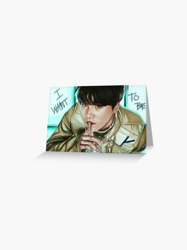 BTS Suga colored pencil drawing, BTS fan art Water Bottle