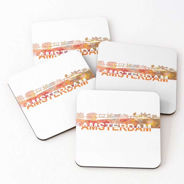 Item preview, Amsterdam Skyline Silhouette Strong with Text designed and sold by artshop77.