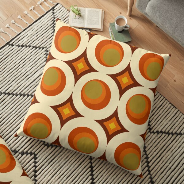 Mid-Century Moderne des années 70 Coussin de sol
