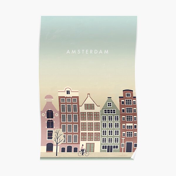 Amsterdam travel poster Poster