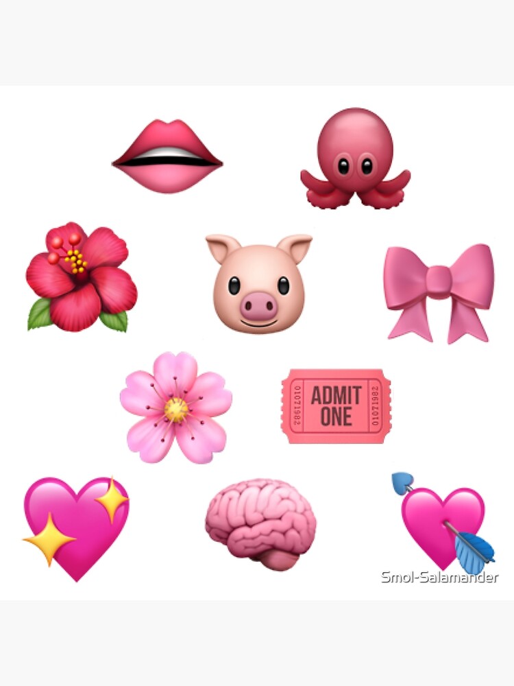 Pink Emoji Sticker Pack Photographic Print For Sale By Smol
