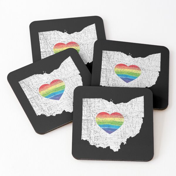 Item preview, Ohio Gay Pride Heart Rainbow Flag Mes LGBT Lesbianas Bisexual designed and sold by Tee Kaboom!.