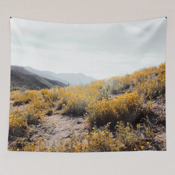 Item preview, vintage style yellow poppy flower field with summer sunlight designed and sold by Mrvell.