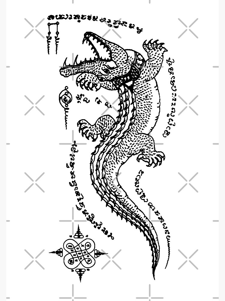 "Crocodile Sak Yant" Spiral Notebook by Karunaaaa | Redbubble